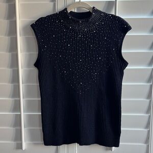 Maurada navy embellished sweater